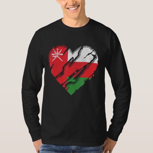 Oman Heart Omani Flag Omani Pride 1 T-shirt (Voorkant)