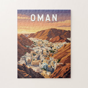Oman Illustratie Reis Kunst Vintage Legpuzzel