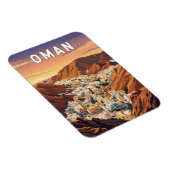Oman Illustratie Reis Kunst Vintage Magneet (Rechterzijde)