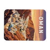 Oman Illustratie Reis Kunst Vintage Magneet (Horizontaal)