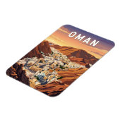 Oman Illustratie Reis Kunst Vintage Magneet (Linkerzijde)