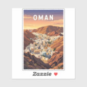 Oman Illustratie Reis Kunst Vintage Sticker (Vel)