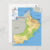 Oman-kaart 2 briefkaart (Voorkant / Achterkant)