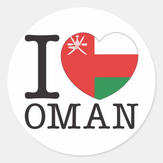 Oman Love v2 Ronde Sticker (Voorkant)