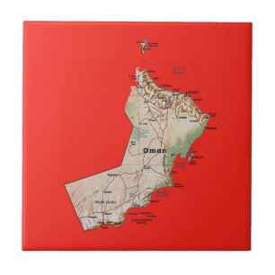 Oman Map Tile Tegeltje