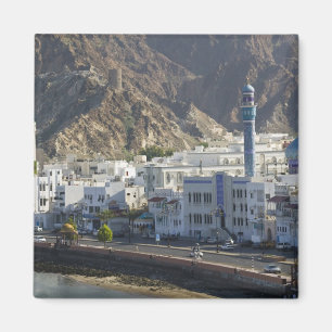 Oman, Muscat, Mutrah. Gebouwen langs Mutrah Magneet