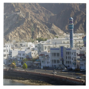 Oman, Muscat, Mutrah. Gebouwen langs Mutrah Tegeltje