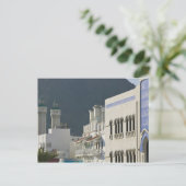 Oman, Muscat, Mutrah. Mutrah Corniche-moskee en Briefkaart (Staand voorkant)