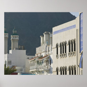 Oman, Muscat, Mutrah. Mutrah Corniche Mosque en Poster