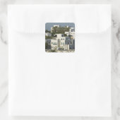 Oman, Muscat, Qurm. Gebouwen in Qurm Area / Vierkante Sticker (Tas)