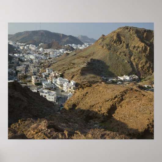 Oman, Muscat, Ruwi/Al Hamriyah. Uitzicht van Ruwi Poster (Voorkant)