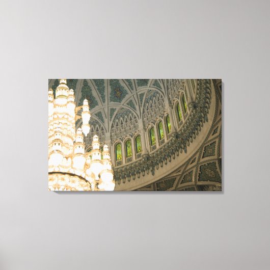 Oman, Muscat, Sultan Qaboos-moskee Canvas Afdruk (Voorkant)
