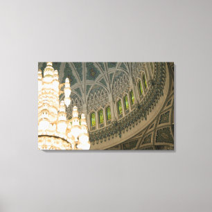 Oman, Muscat, Sultan Qaboos-moskee Canvas Afdruk