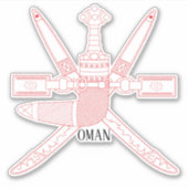 Oman National Emblem Patriotic Sticker (Voorkant)