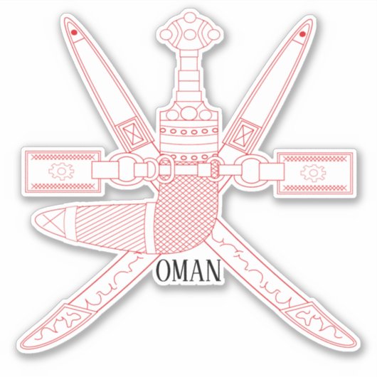 Oman National Emblem Patriotic Sticker (Voorkant)