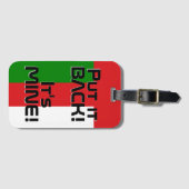 Oman National Flag Funny Patriotic Bagagelabel (Voorkant (horizontaal))