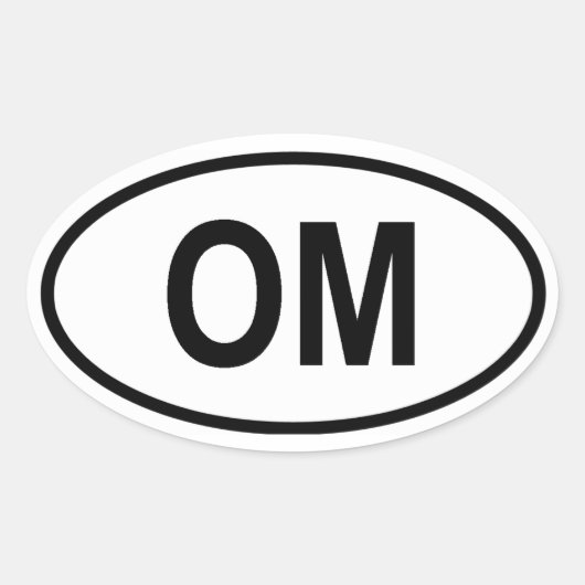 Oman "OM" Ovale Sticker (Voorkant)