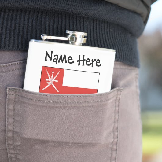 Oman Omaanse Vlag Gepersonaliseerde Naam Heupfles (Voorbeeld)