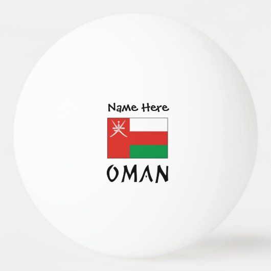 Oman Omaanse Vlag Gepersonaliseerde Naam  Pingpongbal (Voorkant)