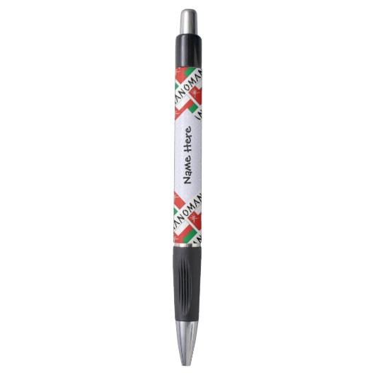 Oman Omaanse Vlag Getegeld Gepersonaliseerde Naam Pen (Voorkant Verticaal)