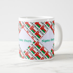 Oman Omaanse Vlag Getegeld Groen Gepersonaliseerd Grote Koffiekop