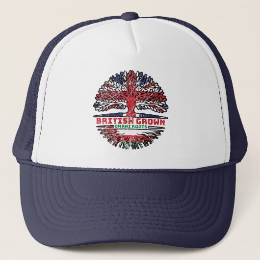 Oman Omani British Tree Roots Flag Trucker Pet (Voorkant)