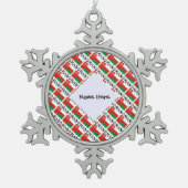 Oman Omani vlag betegeld gepersonaliseerd Tin Sneeuwvlok Ornament (Voorkant)