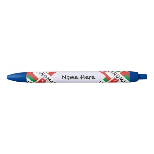 Oman Omani vlag betegeld gepersonaliseerd Zwarte Inkt Pen (Voorkant)