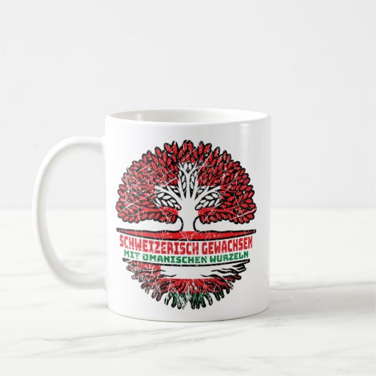 Oman Omanisch Schweizer Baum Wurzel und Schweizer  Koffiemok (Links)
