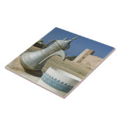 Oman, regio Dhofar, Mirbat. Grote waterkraan Tegeltje (Zijkant)