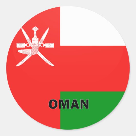 Oman Roundel kwaliteitsvlag Ronde Sticker (Voorkant)