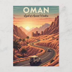 Oman Sunset Travel Briefkaart