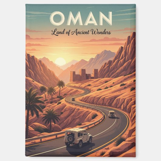 Oman Sunset Travel Magneet (Voorkant)