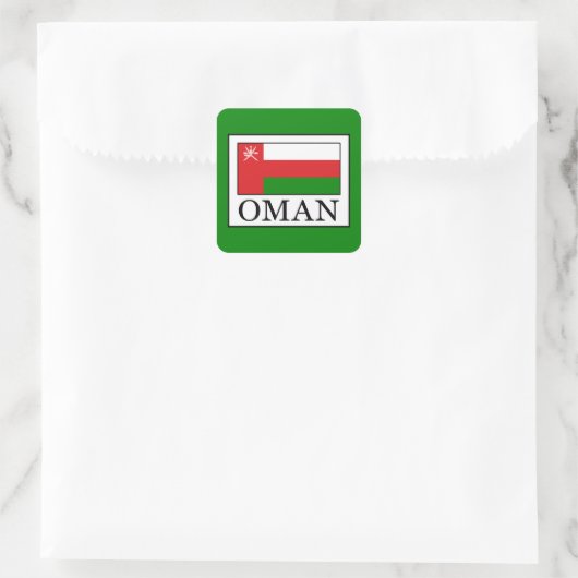 Oman Vierkante Sticker (Tas)