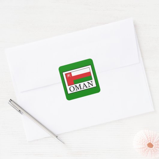 Oman Vierkante Sticker (Envelop)