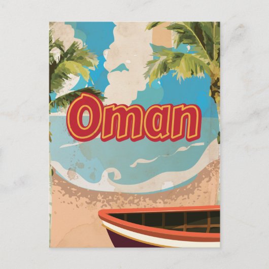 Oman Vintage Reisposter Briefkaart (Voorkant)