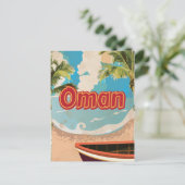 Oman Vintage Travel Poster Briefkaart (Staand voorkant)