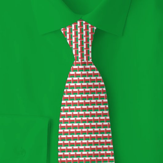 Oman Vlag Baksteenpatroon Stropdas