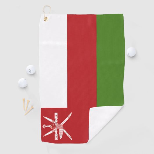 Oman vlag golfhanddoek (Insitu)