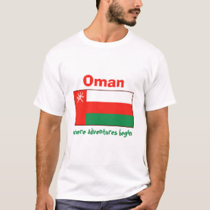 Oman Vlag + Kaart + Tekst T-shirt