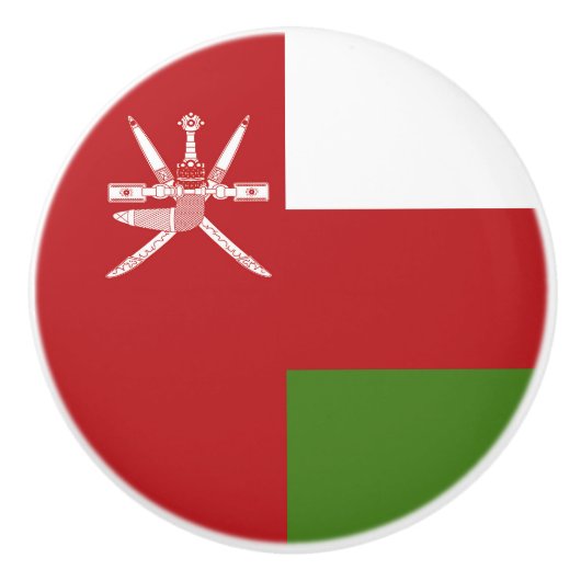 Oman vlag keramische knop (Voorkant)