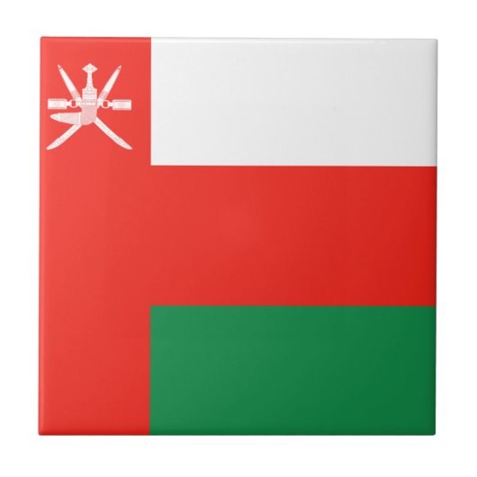 Oman Vlag Keramische Tegel Tegeltje (Voorkant)