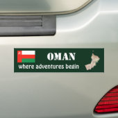 Oman Vlag + Landkaart Bumpersticker (Op auto)