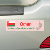 Oman Vlag + Landkaart Bumpersticker (Op auto)