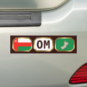 Oman Vlag Landkaart Code Bumpersticker (Op auto)