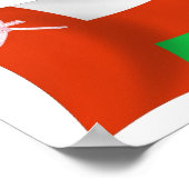 Oman Vlag Poster Print (Hoek)