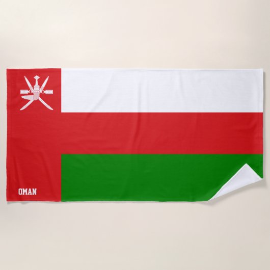Oman Vlag Prachtig Patriottisch Strandlaken (Voorkant)