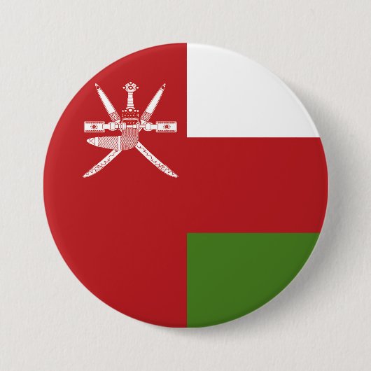 Oman vlag ronde button 7,6 cm (Voorkant)