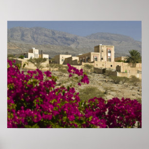 Oman, Westelijke Hajar-bergen, Al Hamra. Stad Poster