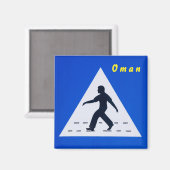 Omani pedestrian crosssign - Muscat, Oman Magneet (Voorkant / Achterkant)